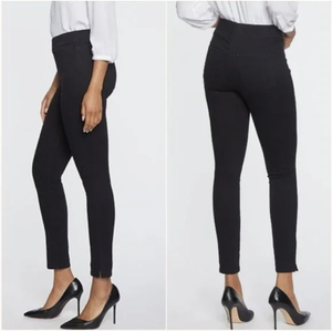 NYDJ Black Denim Jeans, Pull-on Skinny Ankle Slit, Stretch Waist, SZ Small, 0-4‎